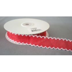 Red Scalloped Edge 1" 15y.